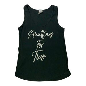 Squatting for Two Black Maternity Workout Tank
